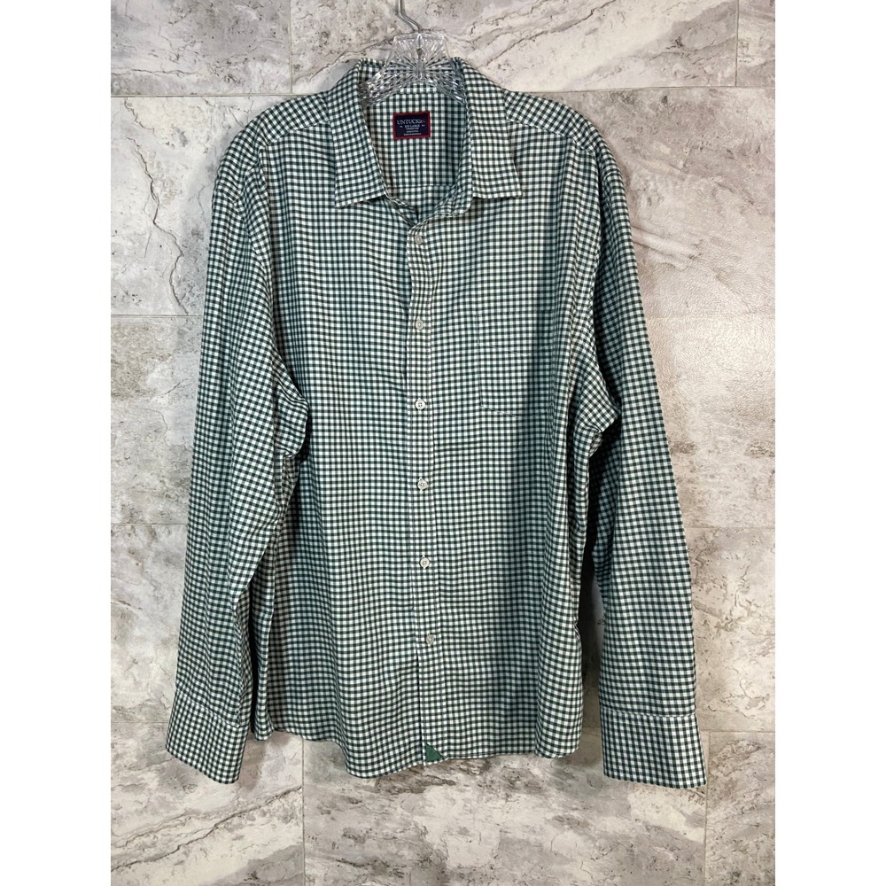 UNTUCKit Green Gingham Wrinkle Free Long Sleeve‎ Button Down Shirt XXL